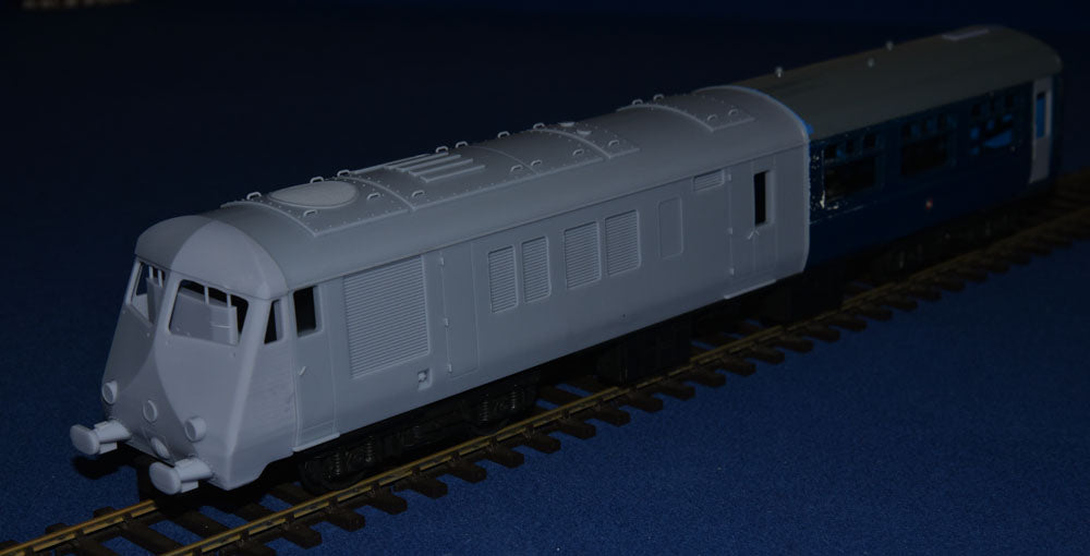 BR BLUE PULLMAN POWER CAR BODY SECTIONS (x2) for TRI-ANG BIG BIG TRAIN Mk2 COACH CONVERSION (O Gauge 7mm scale)
