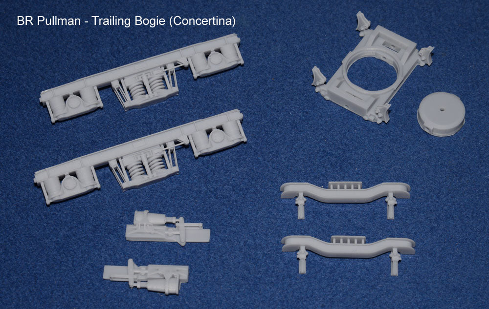 BR BLUE PULLMAN BOGIE SET (4 BOGIES - 2 x TRAILER CAR SET) (O Gauge 7mm scale)