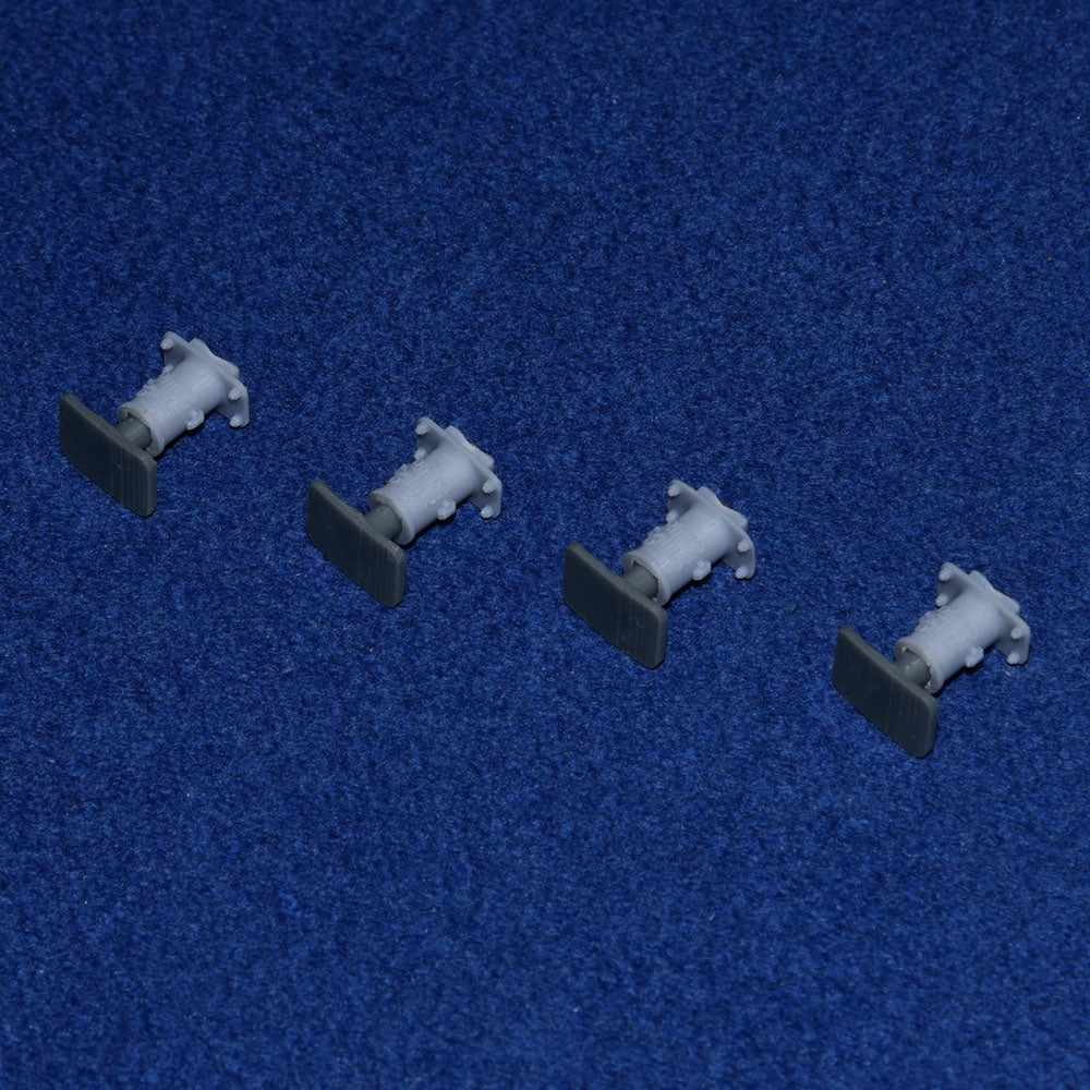 BR CDA WAGON HEAVY DUTY SPRUNG BUFFER SET - RECTANGULAR HEAD (O Gauge 7mm scale)