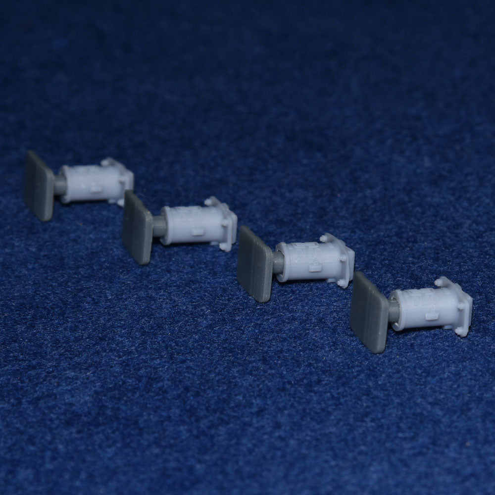 BR CDA WAGON HEAVY DUTY SPRUNG BUFFER SET - RECTANGULAR HEAD (O Gauge 7mm scale)