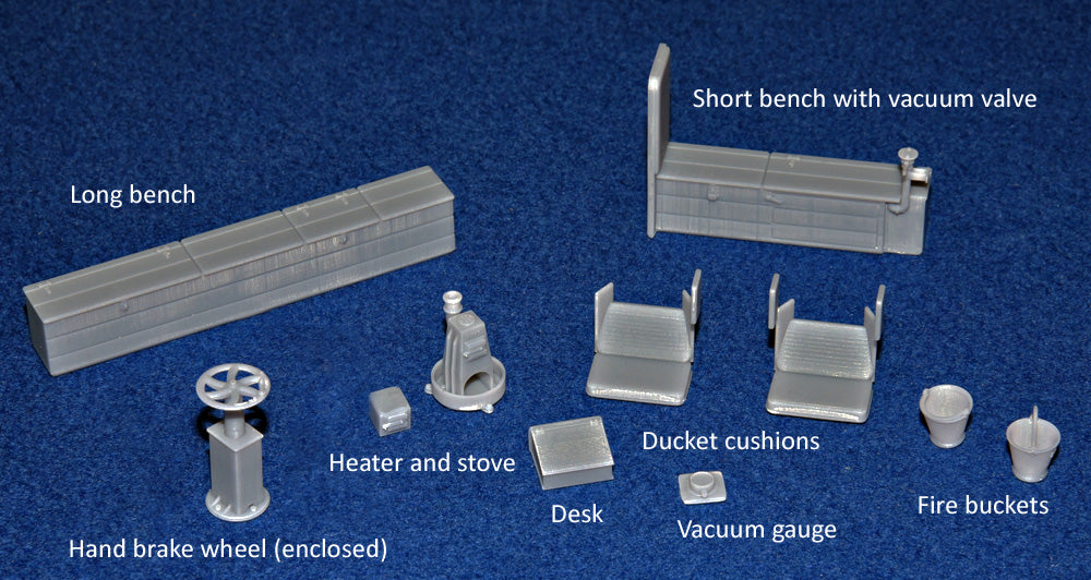 BRAKE VAN 20T INTERIOR UPGRADE KIT for DAPOL 7F-200-XXX - LNER / BR (O Gauge 7mm scale)