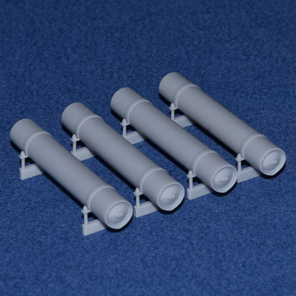 GWR COACH GAS CYLINDER TANK SET (large x4) - BR (O Gauge 7mm scale)