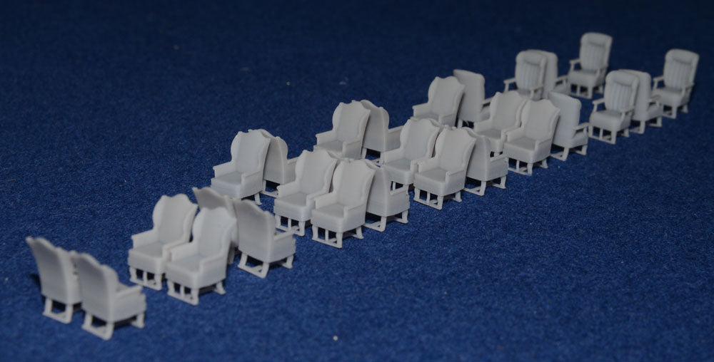 GWR SUPER SALOON LUXURY SEAT SET (29 seats) (OO Gauge 4mm scale)