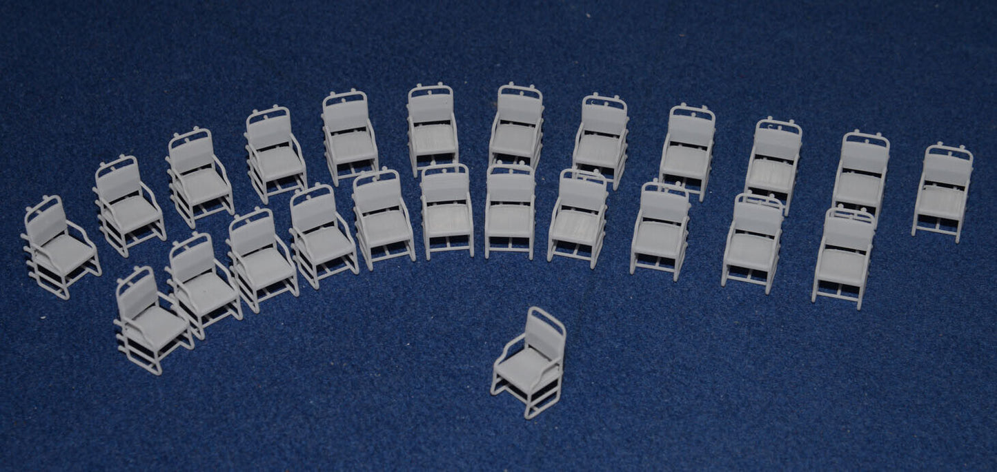 GRESLEY COACH BUFFET CAR TUBULAR STEEL SEATS (x24) - LNER (O Gauge 7mm scale)