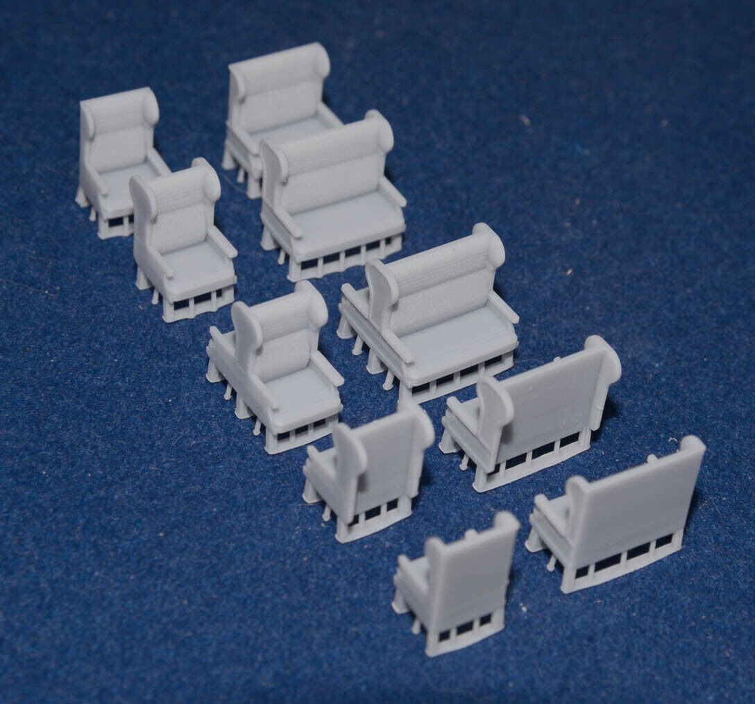 GRESLEY COACH 1ST CLASS RESTAURANT SEAT SET for DIAGRAM 30 CAR - LNER GER (O Gauge 7mm scale)