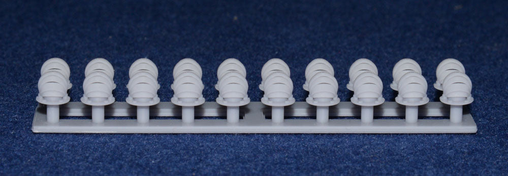 GWR / LMS COACH ROOF SHELL VENTS (x20) (Gauge 1 10mm scale)