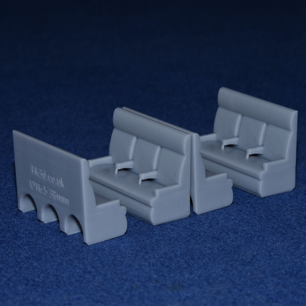 NARROW GAUGE COACH COMPARTMENT SEATS (for PECO) - (O16.5 Gauge 7mm scale)