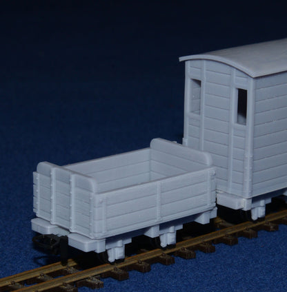 OPEN DROP SIDE WAGON for MINIATURE / NARROW GAUGE (x3) (O9 Gauge 7mm scale)