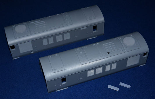 BR BLUE PULLMAN POWER CAR BODY SECTIONS (x2) for TRI-ANG BIG BIG TRAIN Mk2 COACH CONVERSION (O Gauge 7mm scale)
