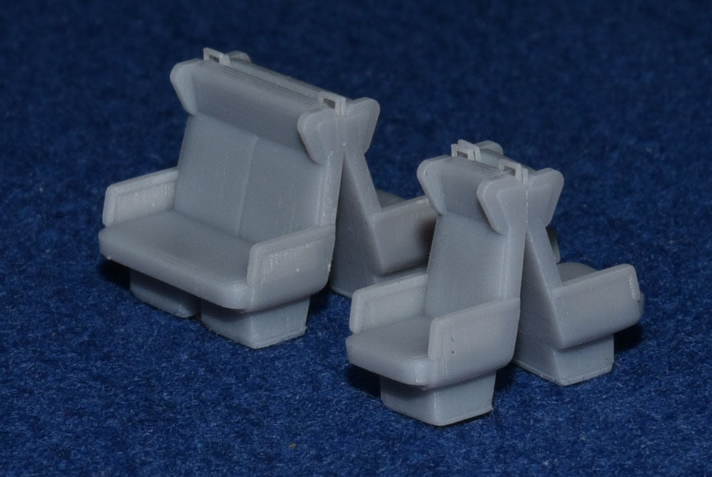 BR Mk2 COACH SEATS - 2 + 1 DINING / TOURIST (TT Gauge 3mm scale)