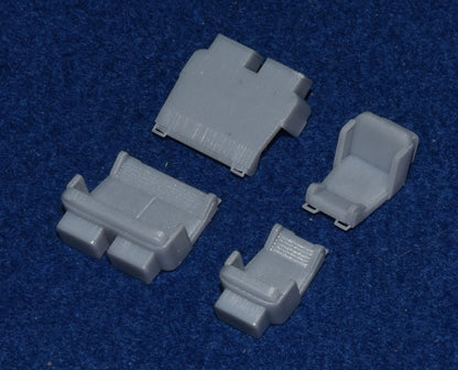 BR Mk2 COACH SEATS - 2 + 1 DINING / TOURIST (TT Gauge 3mm scale)