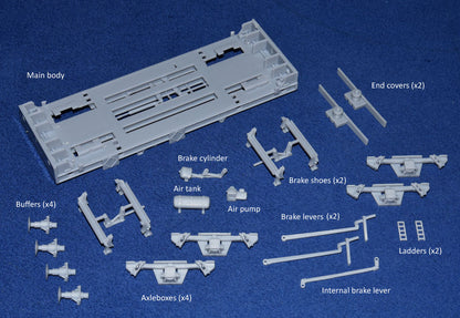 BR PFA 2 AXLE CONTAINER FLAT WAGON (O Gauge 7mm scale)