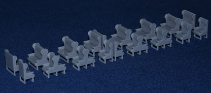 GER COACH RESTAURANT 3RD CLASS SEAT / TABLE SET for DIAGRAM 429 - LNER (OO Gauge 4mm scale)