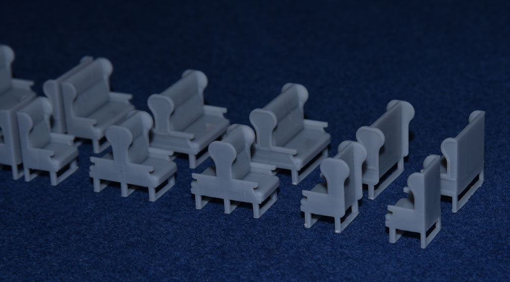 GER COACH RESTAURANT 3RD CLASS SEAT / TABLE SET for DIAGRAM 429 - LNER (OO Gauge 4mm scale)