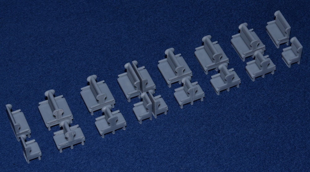 GER COACH RESTAURANT 1ST CLASS SEAT / TABLE SET for DIAGRAM 431 - LNER (OO Gauge 4mm scale)