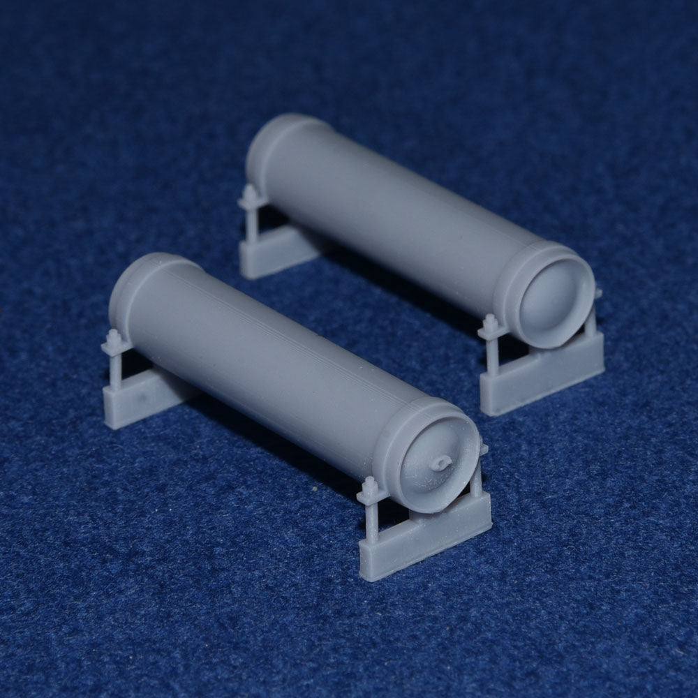 GWR COACH GAS CYLINDER TANK SET (small x2) - BR (O Gauge 7mm scale)