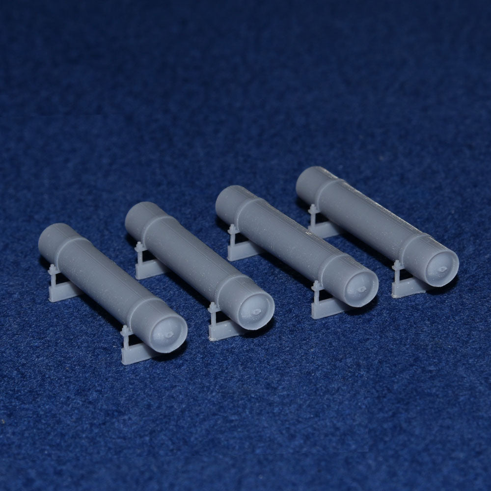 GWR COACH GAS CYLINDER TANK SET (large x4) - BR (OO Gauge 4mm scale)