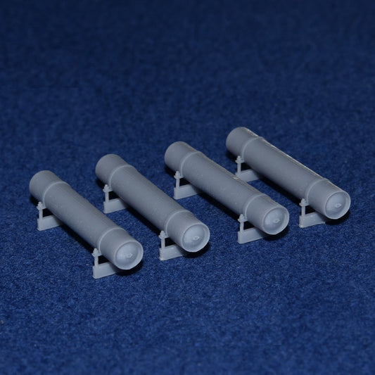 GWR COACH GAS CYLINDER TANK SET (large x4) - BR (OO Gauge 4mm scale)