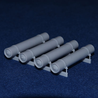 GWR COACH GAS CYLINDER TANK SET (large x4) - BR (O Gauge 7mm scale)