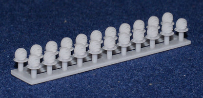 LMS / GWR COACH ROOF SHELL VENTS (x20) (O Gauge 7mm scale)