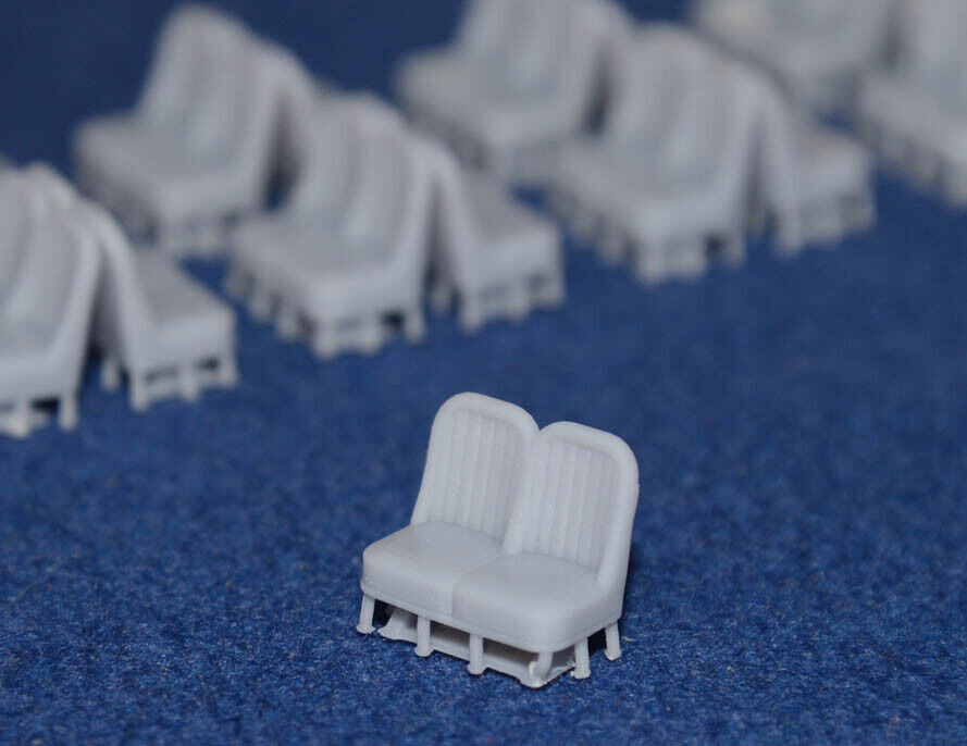 GRESLEY COACH OPEN 3RD "LOW BACK" BUCKET SEATS (8 BAYS - 32 PAIRS) - LNER (OO Gauge 4mm scale)