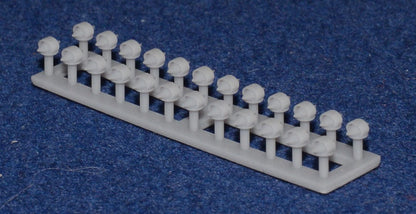 GRESLEY COACH ROOF OVAL TORPEDO VENTS (x24) - LNER (OO Gauge 4mm scale)