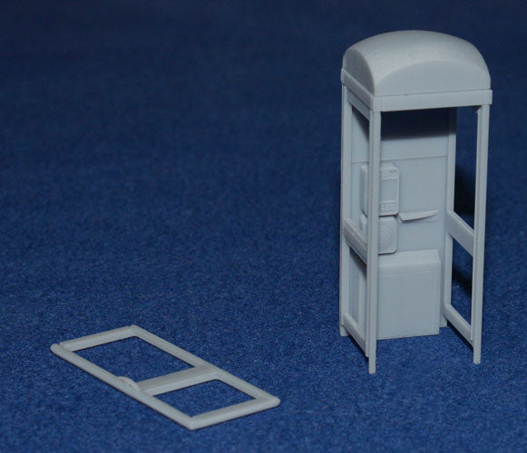 KX100 PLUS TELEPHONE BOX / KIOSK with DETAILED 1996 INTERIOR (O Gauge 7mm scale)