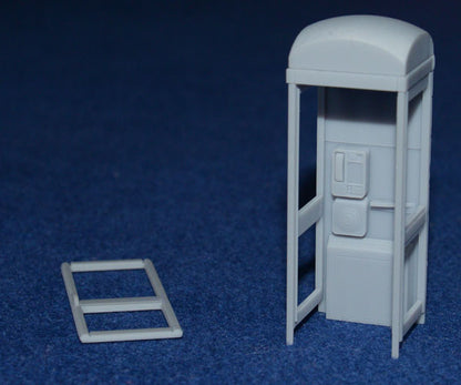 KX100 PLUS TELEPHONE BOX / KIOSK with DETAILED 1996 INTERIOR (O Gauge 7mm scale)