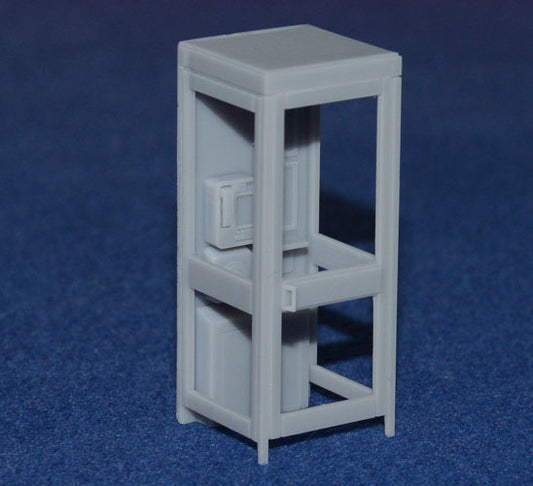 KX100 TELEPHONE BOX / KIOSK with DETAILED 1980's INTERIOR (O Gauge 7mm scale)