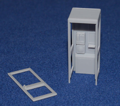 KX100 TELEPHONE BOX / KIOSK with DETAILED 1980's INTERIOR (O Gauge 7mm scale)