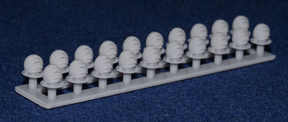 GWR / LMS COACH ROOF SHELL VENTS (x20) (Gauge 1 - 10mm scale)