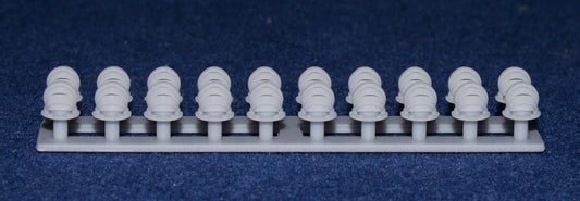 GWR / LMS COACH ROOF SHELL VENTS (x20) (Gauge 1 - 10mm scale)