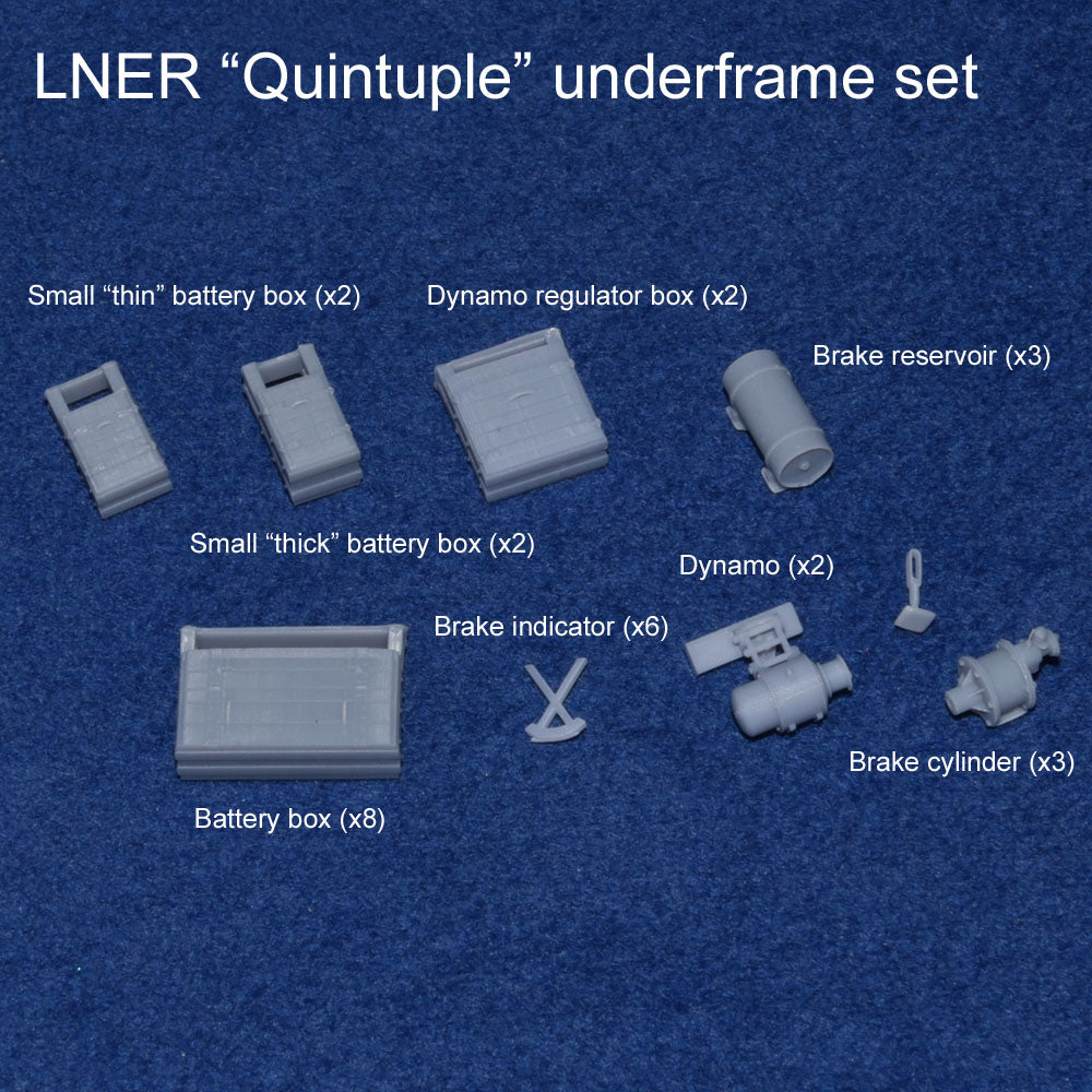 LNER QUINTUPLE COACH UNDERFRAME KIT - BR (O Gauge 7mm scale)