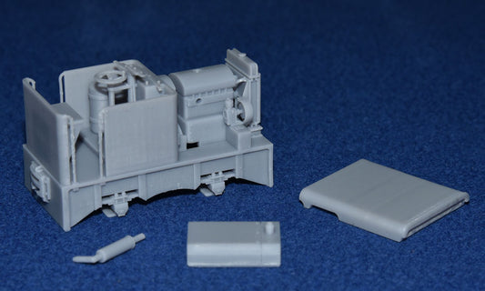 HUDSON HUNSLET 20HP 4wDM NARROW GAUGE DIESEL with ROOF [10B] (BODY ONLY) (O16.5 gauge 7mm scale)