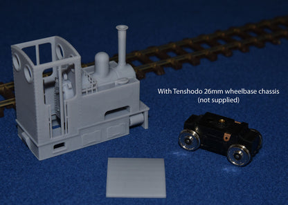 STEAM TRAM NARROW GAUGE LOCOMOTIVE with EXTENDED TANKS [1b] (BODY ONLY) (O16.5 Gauge 7mm scale)