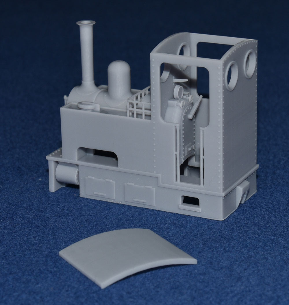 STEAM TRAM "EXTENDED SIDE TANK" NARROW GAUGE LOCOMOTIVE [1b] (BODY ONLY) (O9 Gauge 7mm scale)