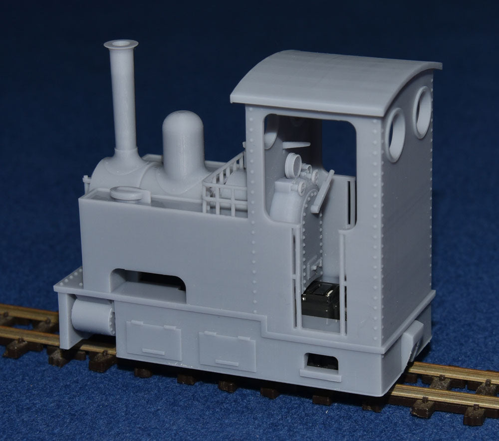 STEAM TRAM "EXTENDED SIDE TANK" NARROW GAUGE LOCOMOTIVE [1b] (BODY ONLY) (O9 Gauge 7mm scale)