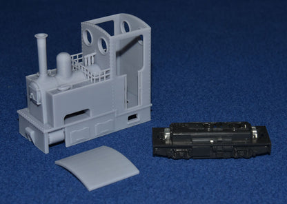 STEAM TRAM "EXTENDED SIDE TANK" NARROW GAUGE LOCOMOTIVE [1b] (BODY ONLY) (O9 Gauge 7mm scale)