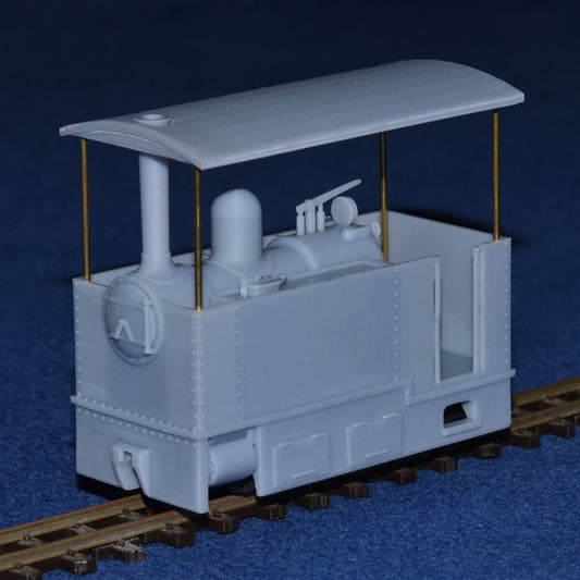 STEAM TRAM "ENCLOSED" NARROW GAUGE LOCOMOTIVE [1d] (BODY ONLY) (O9 Gauge 7mm scale)